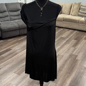 open lace back dress Bewitched One Shoulder Mini Dress Black